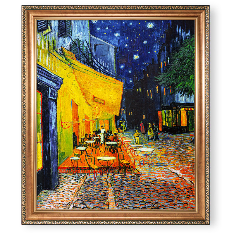 «Café Terrace At Night» par Vincent Van Gogh, reproduction sur toile, H 34,5 po x l 28,5 po x P 0,75 po
