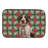 Roan German Wirehaired Pointer Christmas PoinsettIas Dish Drying Mat