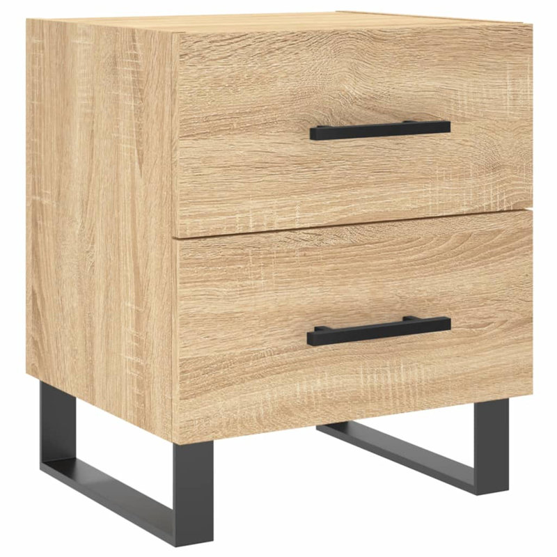Maricrus 40cm W Iron Bedside Table, Sonoma Oak