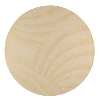 Volute Wool Abstract Area Rug in Beige