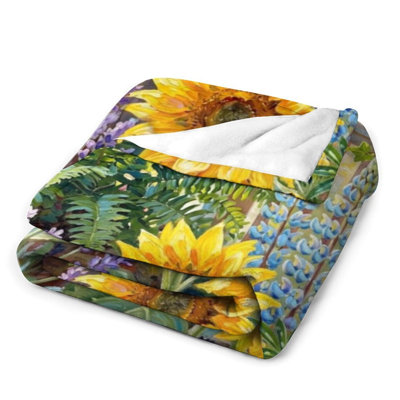 Jeté en flanelle Sunflowers