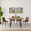Ensemble de table de salle à manger de 55 po en bois aggloméré de 55 po et de chaises de salle à manger modernes, ensemble de table de salle à manger de style Mid-Century en bois avec base et pieds en métal, table de salle à manger et chaises en suède, couleur de bois naturel