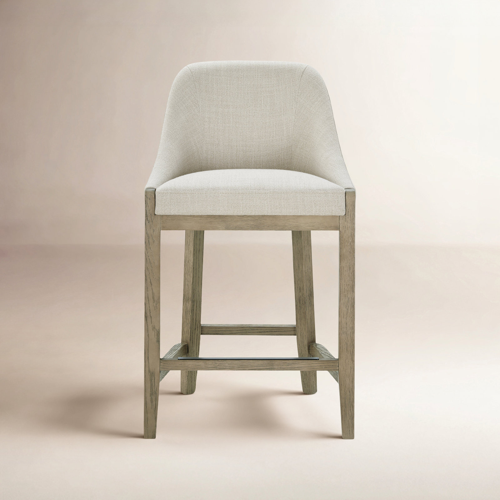 Shiner Upholstered Counter Stool, Effie Linen Performance Linen