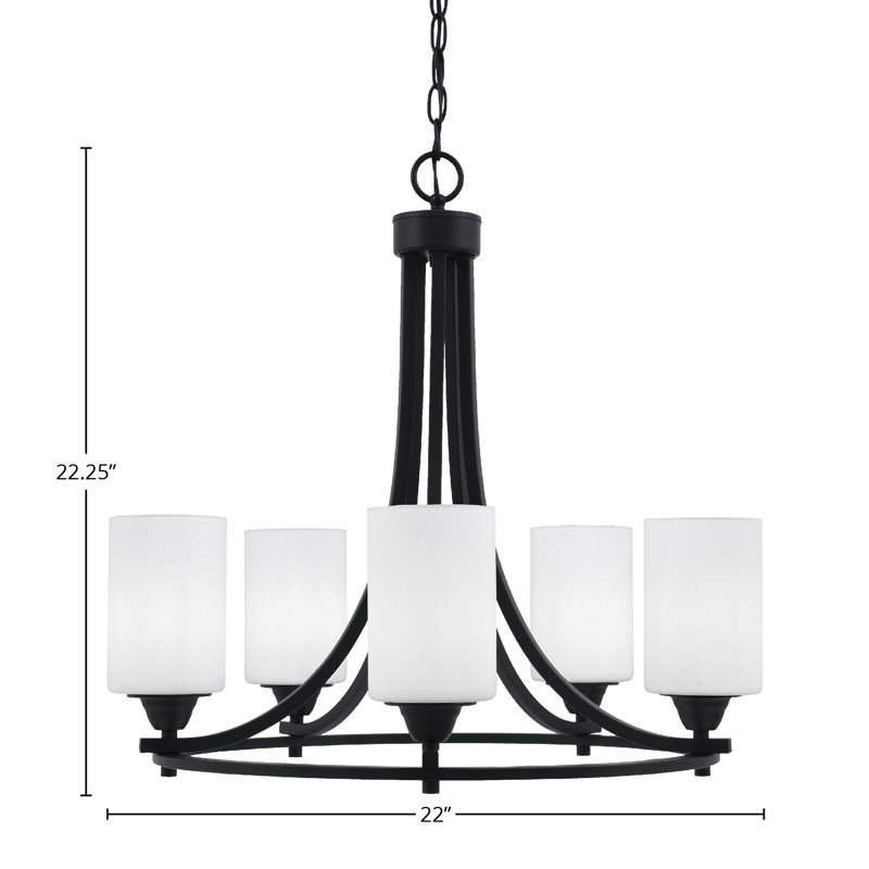 Paramount 5 Light Uplight Chandelier, White