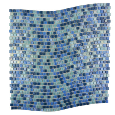 Carreau de mosaïque mural et mosaïque carré en verre pressé iridescent 0,325 po x 0,3125 po Galaxy
