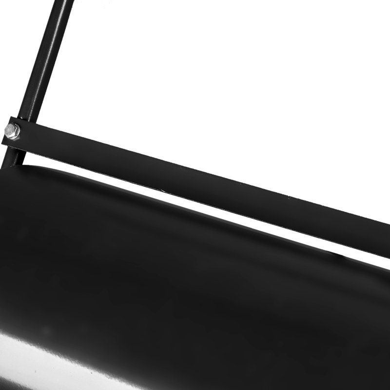 Rouleau de jardin cylindrique en fer noir 19,5 po - Rouleau de jardin à pousser / remorquer avec tambour remplissable à l'eau