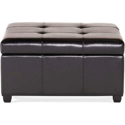 35inch Storage Ottoman,Large Square Ottoman Bench with Storage,Tufted Ottomans Footstool for Living Room