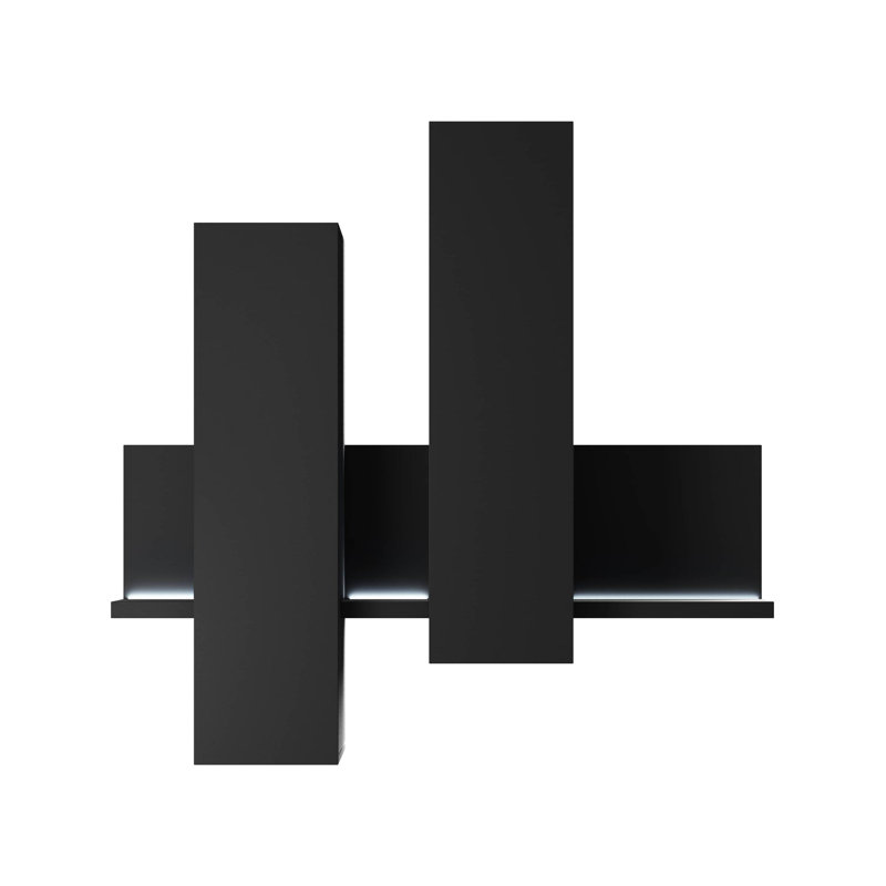 Dashawnna 4 Piece Floating Shelf, Black