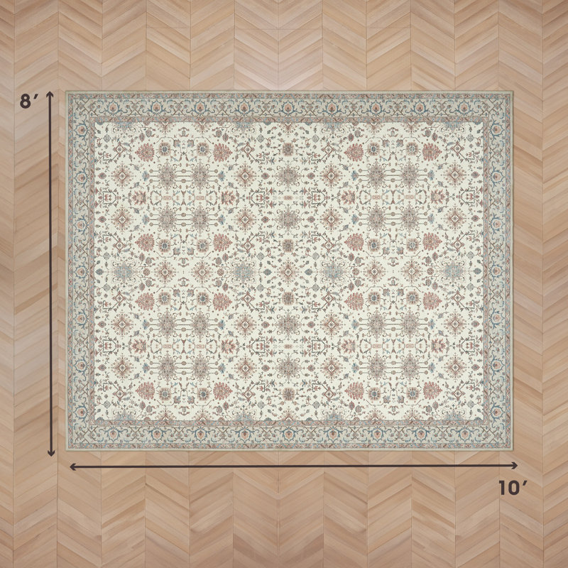 Laura Ashley Aure Machine Washable Imagine Printed Chenille Rugs 1-Piece, Rectangle 8' x 10', Gray