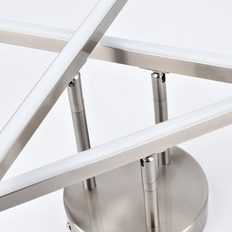 Plafonnier semi-encastré à 3 lumières DEL Celene, Nickel brossé