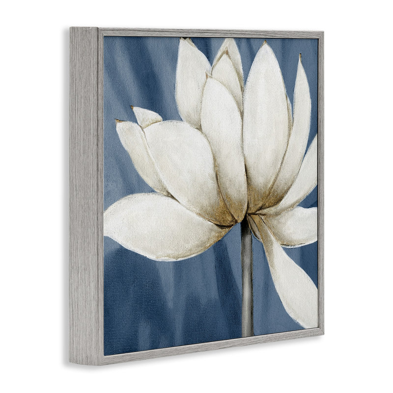 Art de giclée encadrée de pétales de lotus blanc par Carol Robinson, Estampe numérique Farmhouse, H 12 po x l 12 po