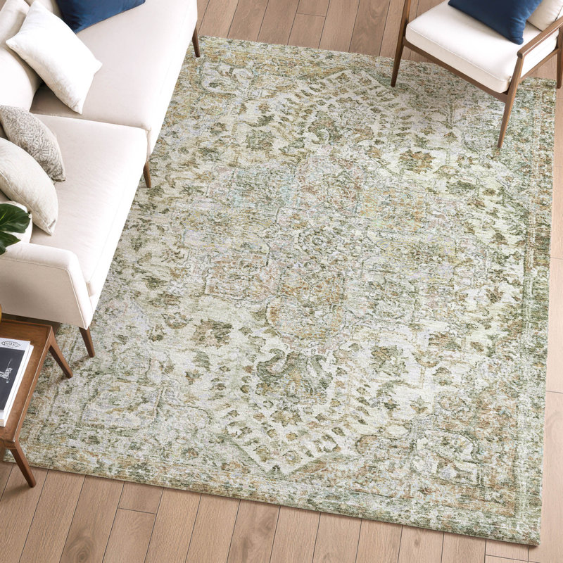 Premium Machine Washable Mayfield AMF2138 global Rug, Ivory, 2'6" x 3'10"