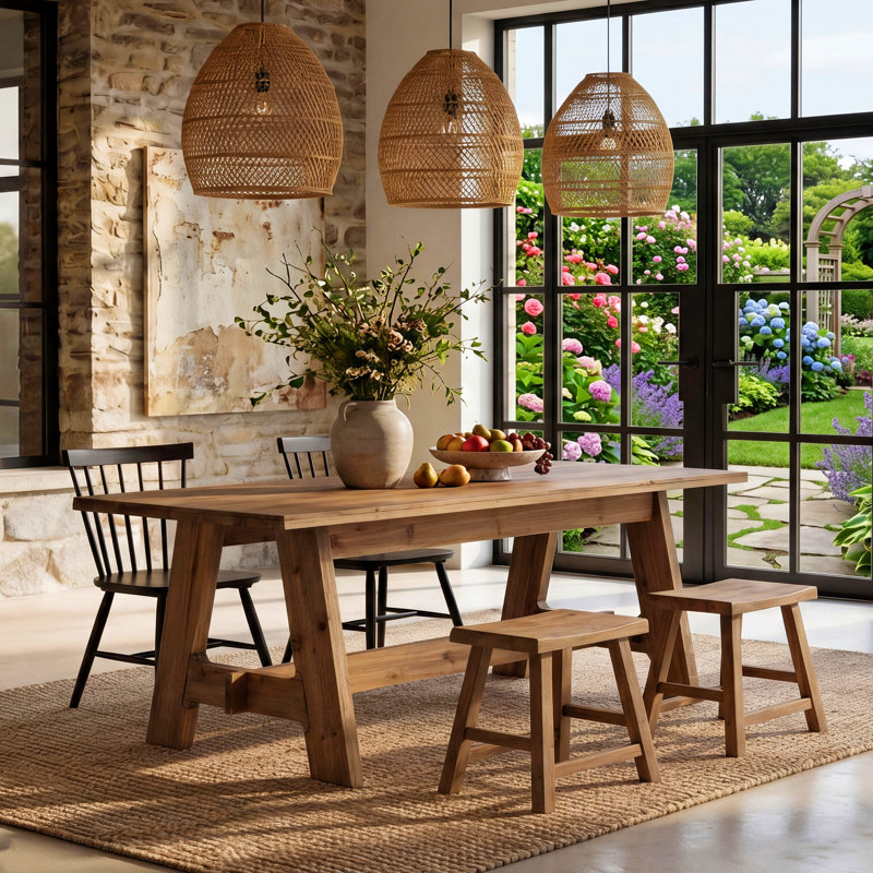 Dining Table with Wood Base