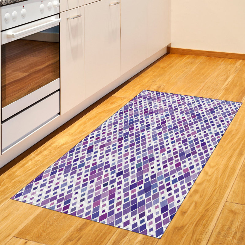 Lavender High Density Long Fiber Poly Threads Decorative Area Rug Carpet, Rectangle 2'7" x 5'