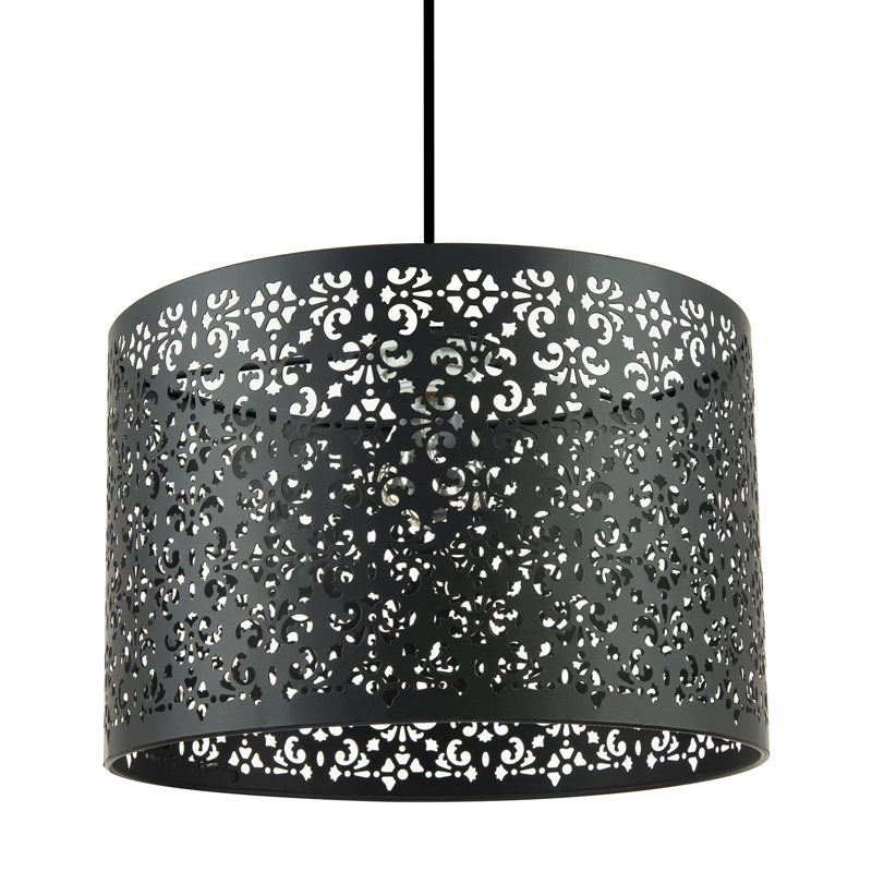 19cm H Metal Lamp Shade Black, 19cm H x 29cm D x 29cm W, Black