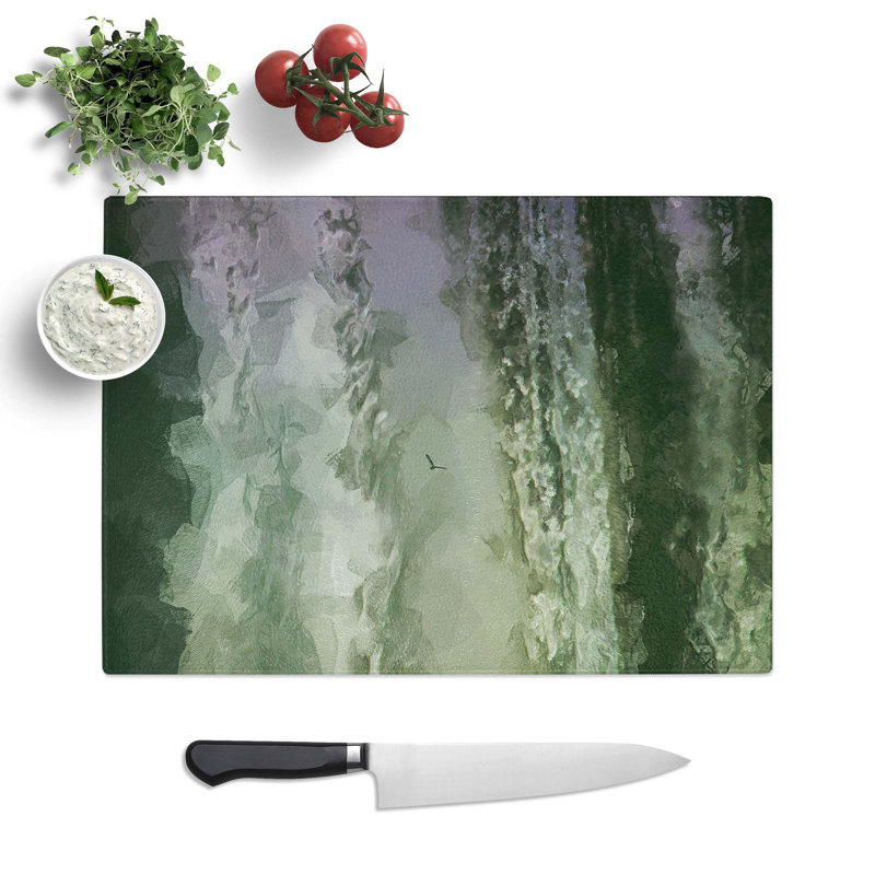 Tempered Glass Bird Flying Chopping Board, 39 cm W x 28.5 cm L