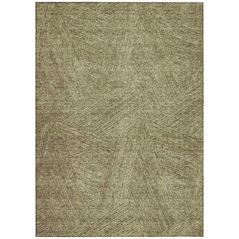 Tapis extérieur lavable abstrait beige et brun 5 pi x 8 pi