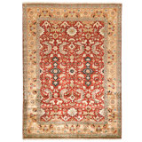 High-Quality Hand-Knotted Red And Gold Area Rug