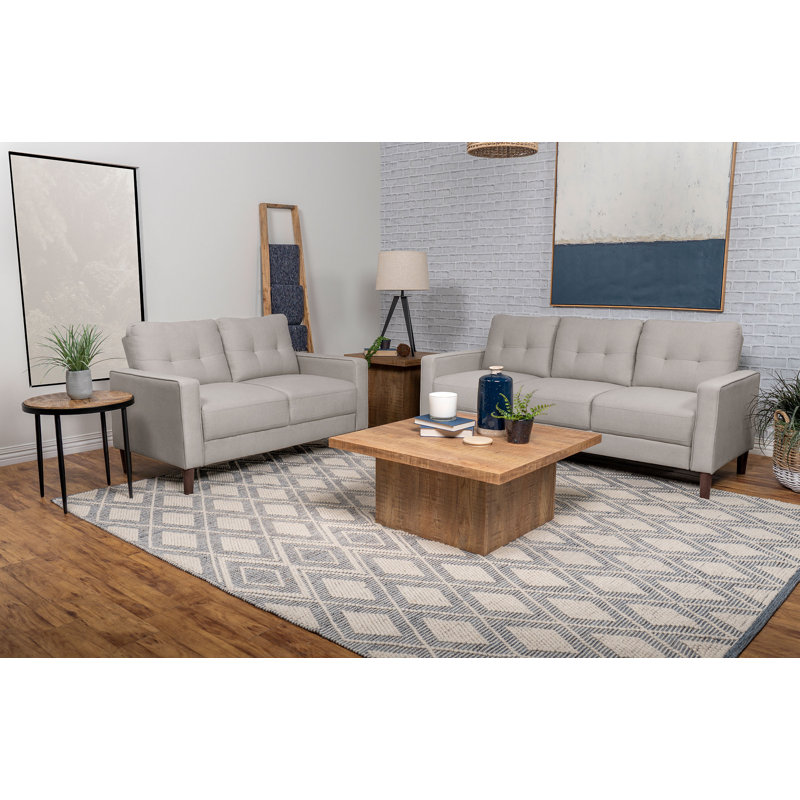 Ensemble de canapé capitonné 2 pièces Bowen, Tissu beige