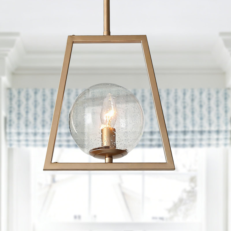 1-Light Geometric Globe Transitional Kitchen Island Pendant Light