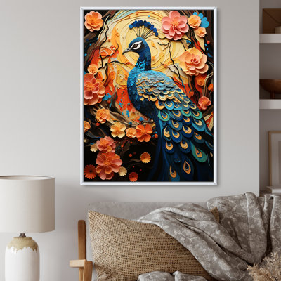 Benedito Peacock Collage, impression sur toile encadrée