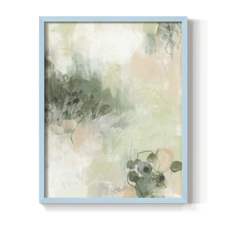 «Lillypond Dream I», reproduction encadrée - bois massif, Bleu, H 11 po x l 9 po