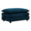 Canapé modulaire à 2 places avec repose-pieds en chenille bleue