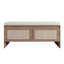 Banc en similicuir avec siège rembourré et conception résistante, bois franc d'ingénierie, grand espace de rangement pour le banc d'entrée en PP Mid-Century Essentials, coussin amovible, sièges confortables