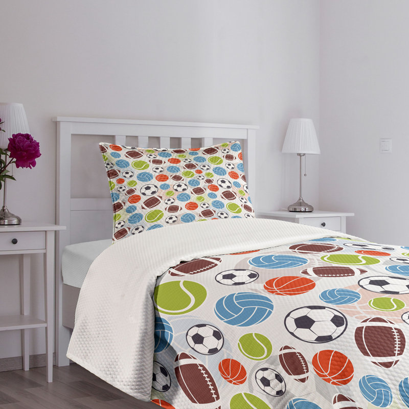 White Twin Polyester Bedspread Set with Pillow Sham