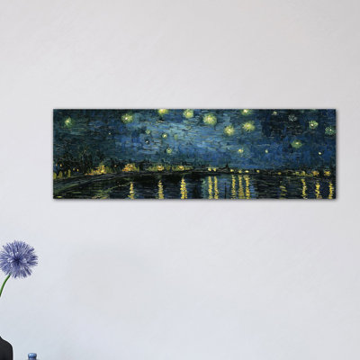 "Starry Night over the Rhone" by Vincent Van Gogh Painting Print on Wrapped Canvas