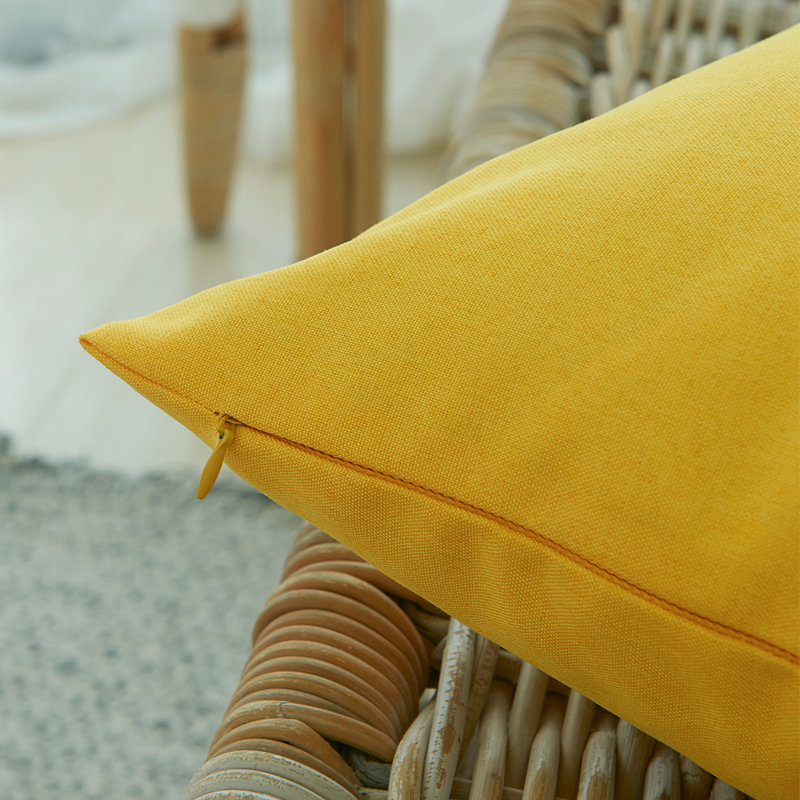 Set of 2 colorful Indoor/Outdoor Throw Pillows Lumbar support FULL set with inserts 18"x18", Square 18", Light Yellow