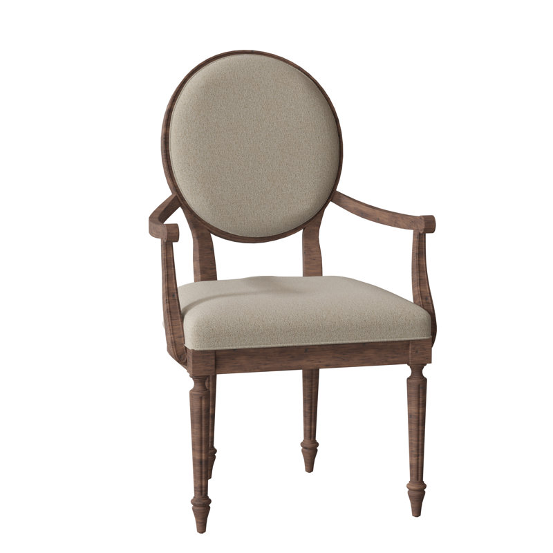 Chaise avec accoudoirs rembourrée McGee, Tabac, Bois flottant 9930