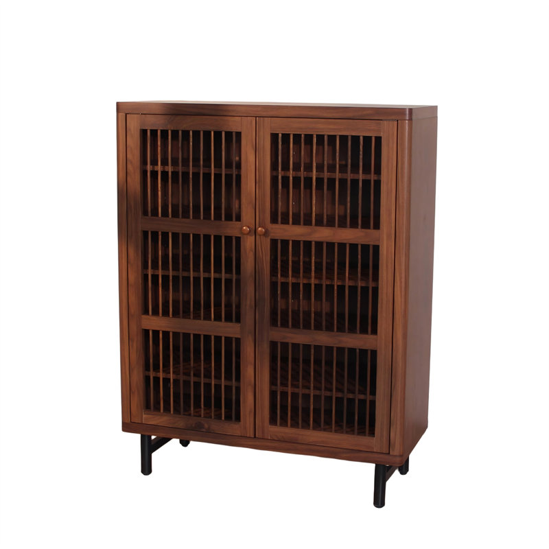 Armoire à chaussures avec portes à volets, armoire à chaussures à 6 niveaux avec tablettes réglables, étagère de rangement moderne en bois pour hall d'entrée