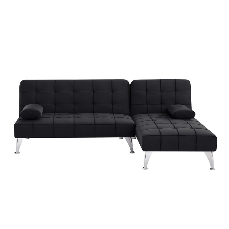 Canapé modulaire de 78,35 po de largeur, Noir ; argenté