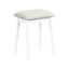Meuble-lavabo moderne blanc avec 4 tiroirs, miroir à DEL Smart Touch et tabouret rembourré pour la chambre à coucher Mobilier de luxe: miroir de finition, décor de tiroirs