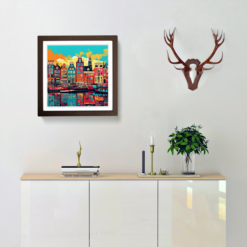Single Picture Frame Print on Wood, Walnut