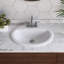 Lavabo de salle de bain ovale encastré en porcelaine vitrifiée blanche avec trop-plein 20 po x 17 po-101986762