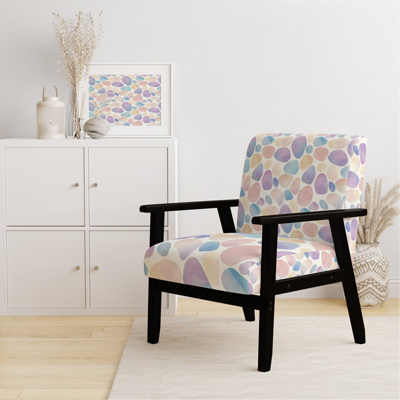Chaise rembourrée Teens Organic Shapes, Accoudoirs carrés noirs