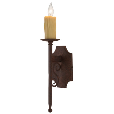 Rustic Lodge Candle Wall Light