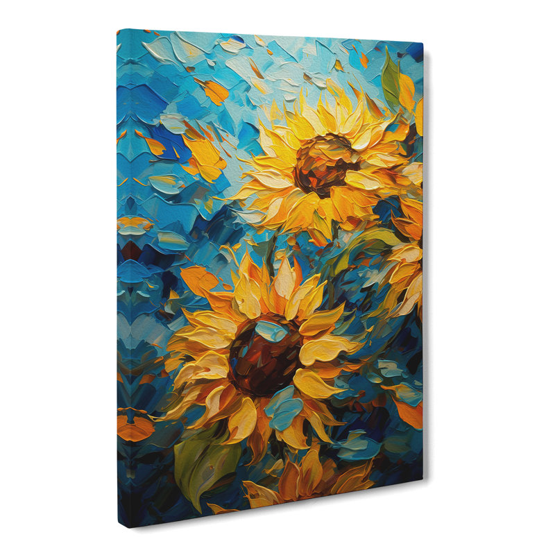 Sunflower Impressionism - Print, 76cm H x 50cm W x 3cm D