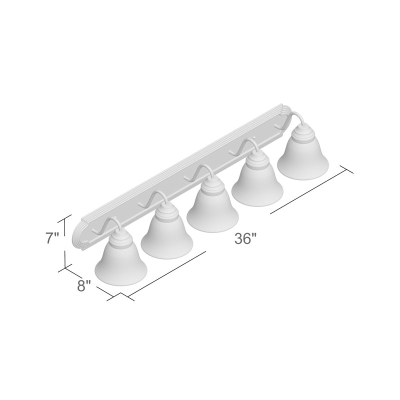 Mandu 5 - Light Dimmable Vanity Light, Frosted Glass/Oil Rubbed Bronze