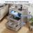  Ensemble de commode 3 pièces - commode 10 tiroirs et deux tables de chevet 2 tiroirs avec station de charge, gris délavé