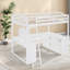 Lit mezzanine double avec bureau de rangement, chambre à coucher moderne en bois aggloméré blanc