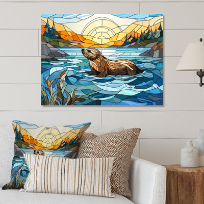 «Enchantaing Beaver Mosaic - Beaver», art mural en métal MT132148