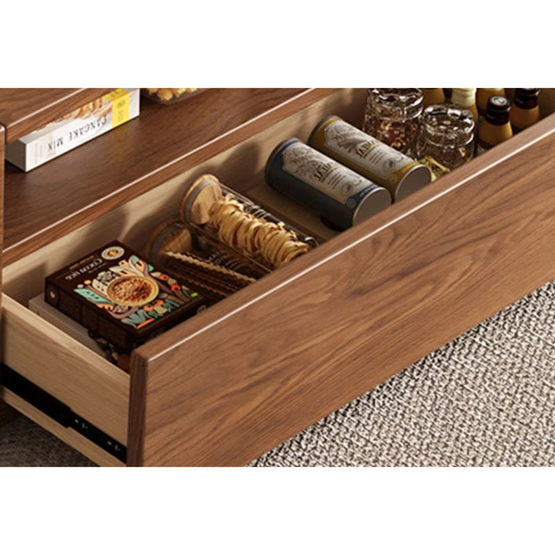 Élégant ensemble de salon en noyer avec table basse et console télé assortie