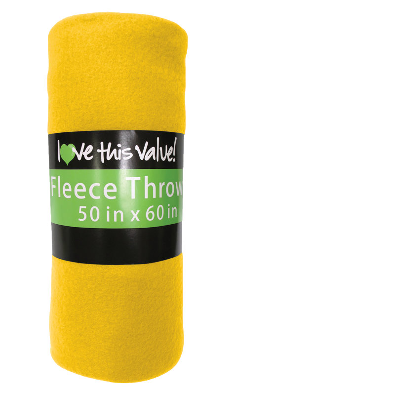 Yellow Lightweight Fleece Kids Unisex Throw Blanket