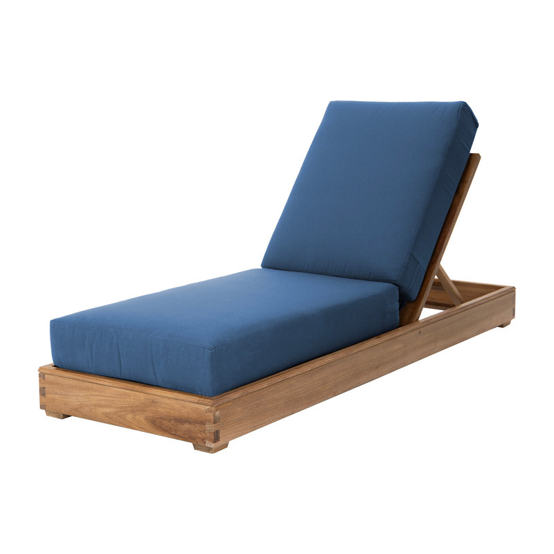 Chaise longue d'extérieur en teck Starlita, Saphir