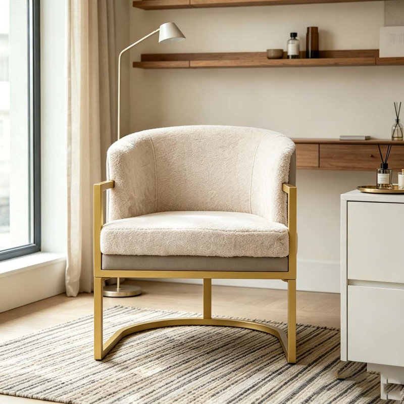 Chaise de lecture rembourrée Modern, Brun