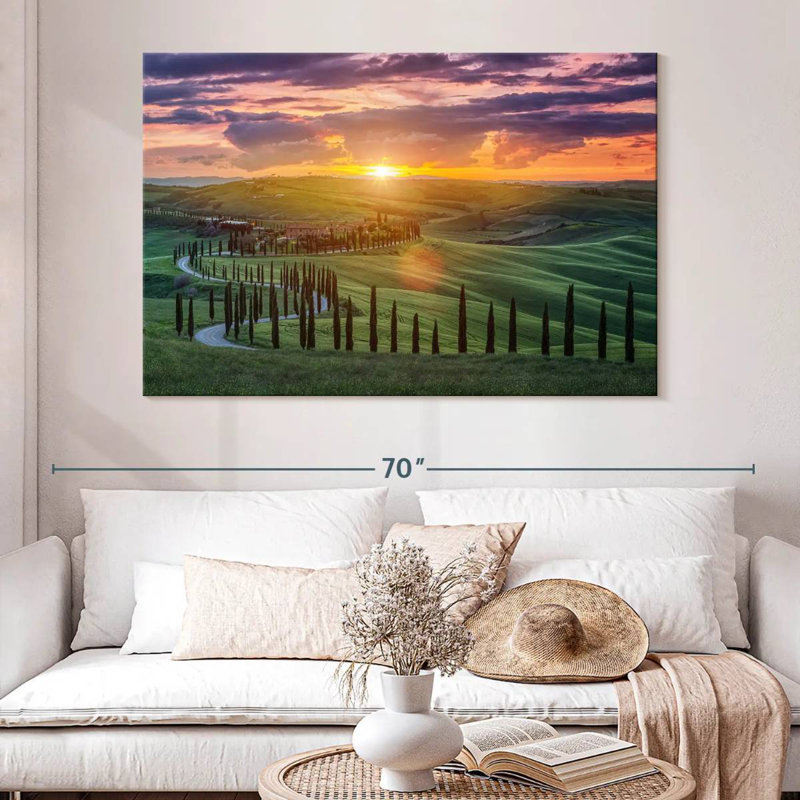 Ravi Sunset Over Tuscany, 34" H x 51" W