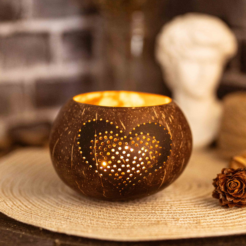4'' H Wood Tabletop Tealight Holder